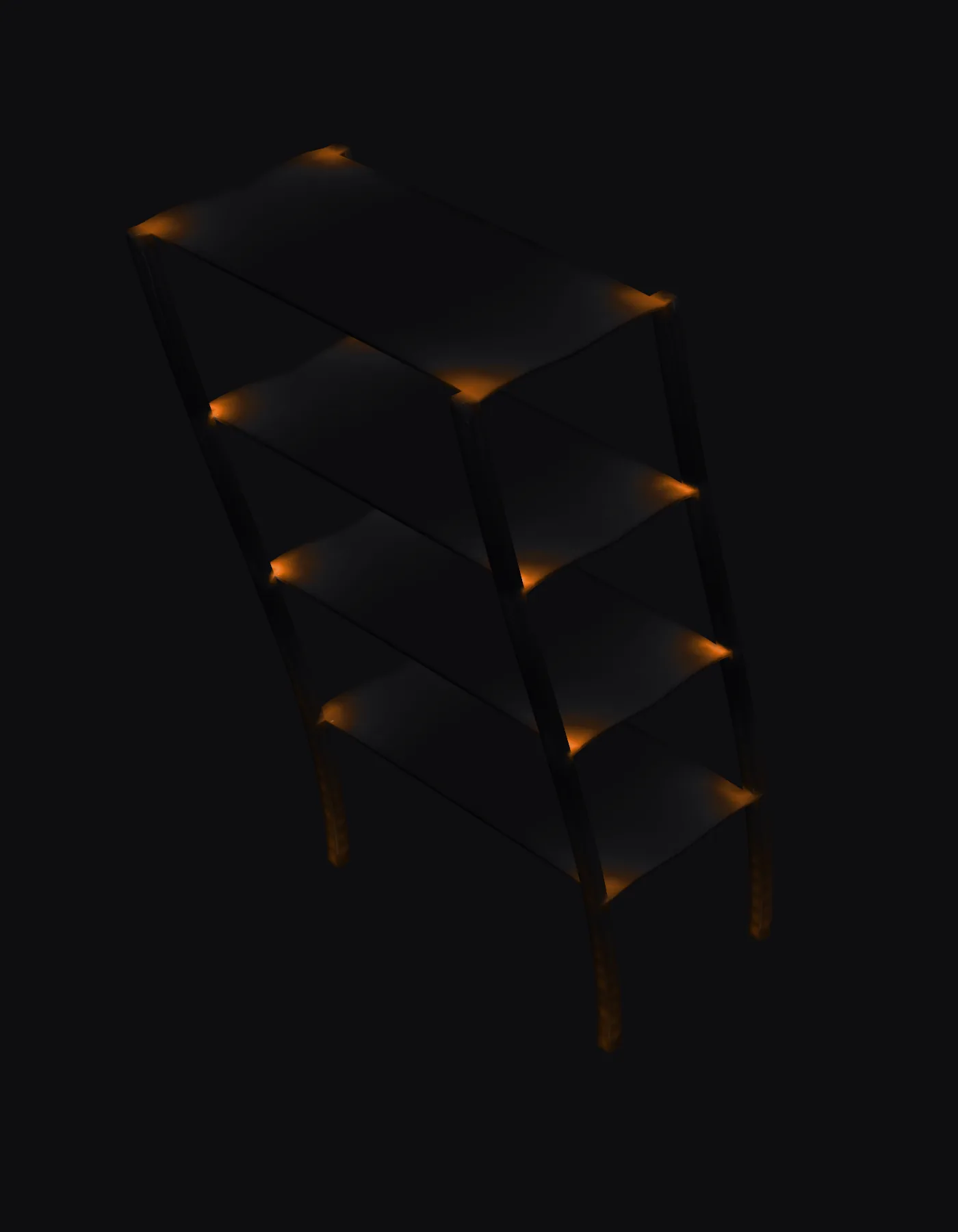 Rack frame deformed under seismic load with stress concentrations glowing at the joints